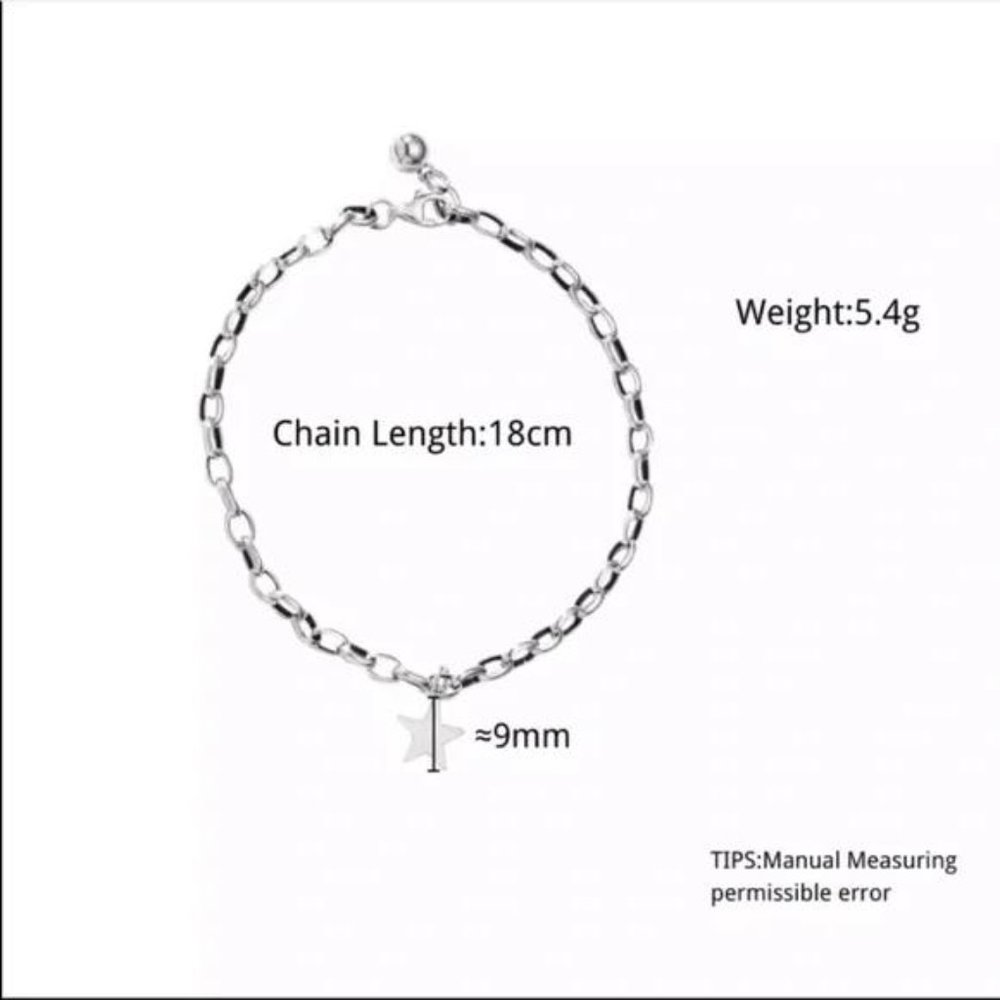 STAR 925 STERLING SILVER BRACELET, NICE BRACELET, CUTE BRACELET - Picture 8 of 8
